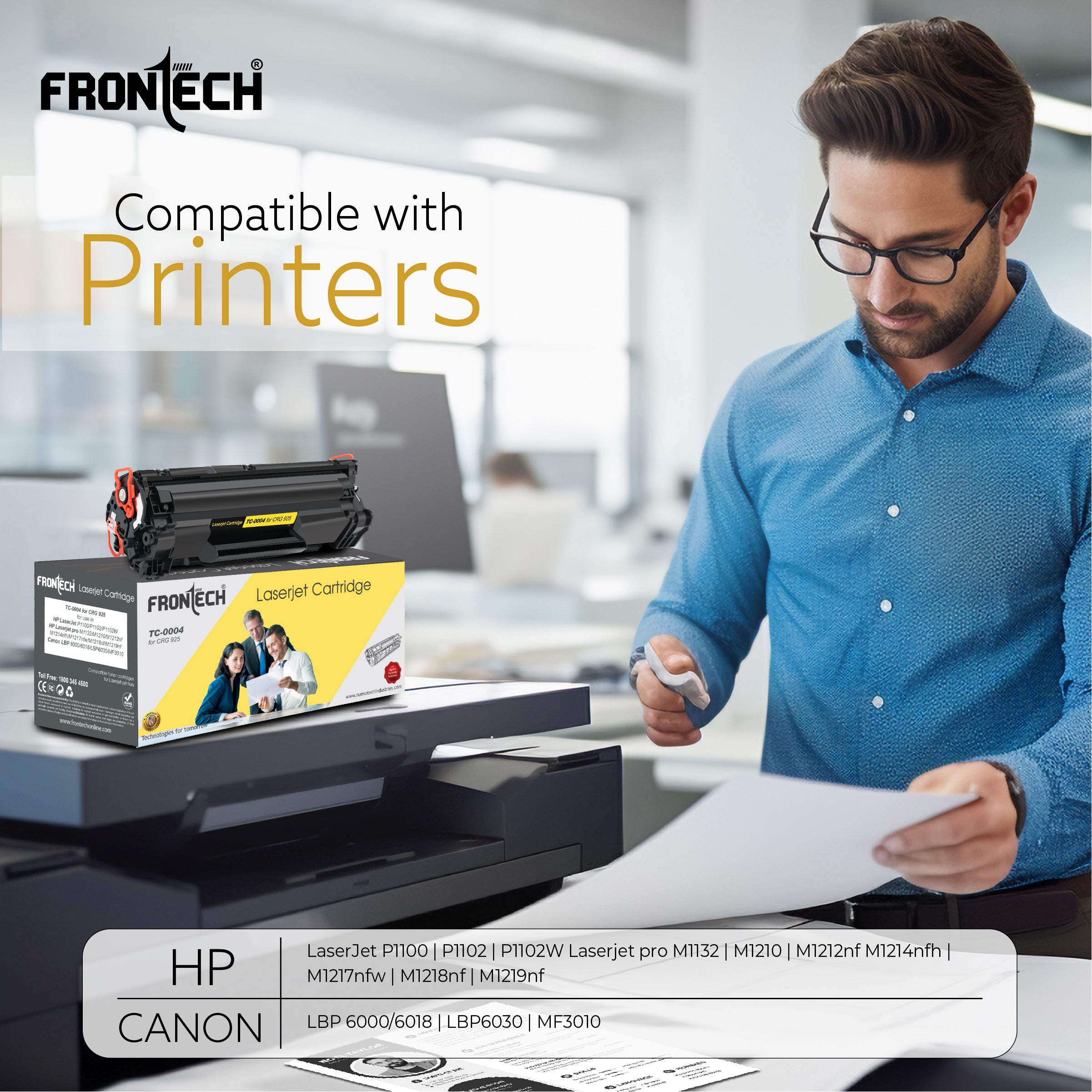 Frontech CRG-925 Toner Cartridge | Compatible with HP LaserJet P1100-MF3010 Series (TC-0004) Frontech CRG-925 Toner Cartridge | Compatible with HP LaserJet P1100-MF3010 Series (TC-0004)